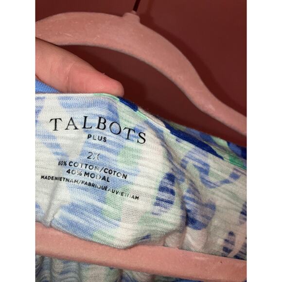 Talbots Plus Paisley Print Drawstring Sleeve Blouse Size 2X - Picture 3 of 6